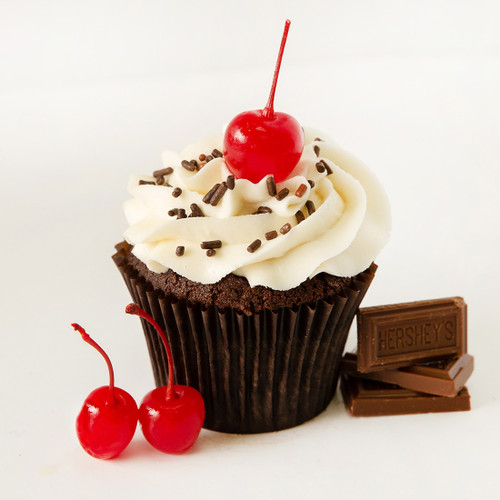 Black forest cupcake with a cherry on top