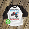Big brother to be monster truck pregnancy announcement raglan Tshirt