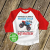 Big brother to be monster truck pregnancy announcement raglan Tshirt