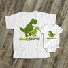 Dinosaur theme daddysaurus and babysaurus matching dad and kiddo t-shirt or bodysuit custom gift set 