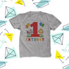 First birthday shirt circus theme primary colors 1st (or any) birthday childrens personalized Tshirt