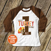 First birthday shirt li'l turkey 1st (or any) birthday childrens personalized raglan Tshirt