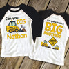 Big brother to be shirt can you dig it under construction pregnancy announcement raglan Tshirt