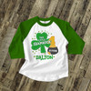 First birthday shirt Irish shamrock personalized any age birthday raglan Tshirt