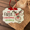 Baby's first Christmas reindeer personalized ornament