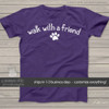 Dog paw walk with a friend unisex dark Tshirt  