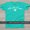 Dog paw walk with a friend unisex dark Tshirt  