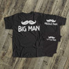 Big man mustache matching THREE DARK shirt gift set
