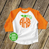 Monogram sparkly pumpkin girls raglan shirt