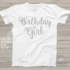 Birthday girl sparkly glitter Tshirt or bodysuit