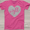 Birthday girl sparkly heart eight or any age DARK shirt