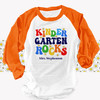 Teacher kindergarten or any grade rocks colorful personalized raglan shirt