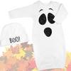 Halloween ghost newborn infant gown and optional boo matching cap set