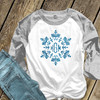 Monogram glitter snowflake  ADULT raglan shirt