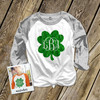  Monogram shamrock sparkly glitter ADULT raglan shirt