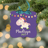 Christmas unicorn personalized ornament 