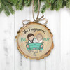  First Christmas just married wood slice ornament