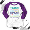 Teach mentor inspire unisex raglan shirt