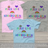 Teacher any grade peace love rainbow personalized Tshirt