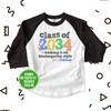 Kindergarten class of any year colorful boys personalized raglan shirt