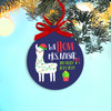 Teacher love llama personalized Christmas ornament