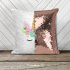 Unicorn face faux glitter personalized decorative sequin pillowcase pillow