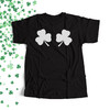 St. Patrick's Day white shamrocks GREEN unisex Tshirt