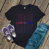 Love is love repeating words pride DARK shirt