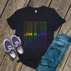 Love is love repeating words pride DARK shirt