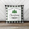 Christmas farm fresh Christmas trees plaid pillowcase pillow