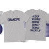 Grandpa shirt grandpa to number of grandchildren with  names on back personalized Tshirt