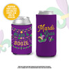 Mardi Gras beads & booze regular or slim can coolies