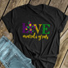 Love Mardi Gras fleur de lis DARK Tshirt