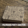Brew beer custom square pulpboard bar coasters
