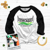 St. Patrick's Day dye the Chicago River green adult unisex raglan shirt