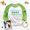 St. Patrick's Day Chicago skyline shamrock adult unisex raglan shirt