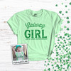 St. Patrick's Day Galway girl or St. Louis shamrock glitter option adult Tshirt