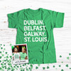 St. Patrick's Day dogtown or st. louis shamrock glitter option adult unisex DARK Tshirt