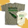 St. Patrick's Day drinking buddies beer bottle baby bottle matching TWO shirt gift set