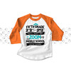 Fifth grade quarantine style zooming into middle school graduation raglan shirt