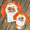 Thanksgiving sibling set big brother lil brother turkey matching raglan shirts