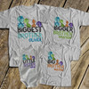 Personalized brother or sister dinosaur matching set of four sibling Tshirts