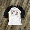 Valentine arrow love raglan shirt