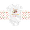 My First Easter floral bunny ears with gold foil accents girl bodysuit or Tshirt