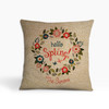hello Spring wreath personalized family pillowcase pillow