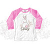 Easter girl sweet bunny pink cottontail raglan shirt