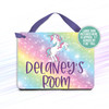 Unicorn personalized door room sign