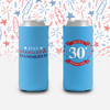  30 birthday party star spangled & hammered birthday bash personalized slim or regular size can coolie