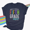 Fifth grade squad or any grade squad colorful letters team teacher DARK Tshirt