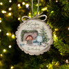 First Christmas in our new home fireplace personalized wood slice ornament